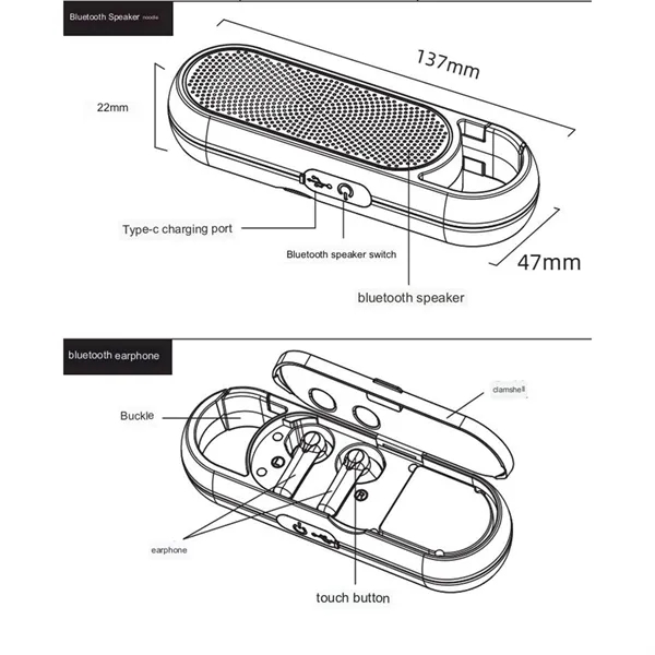 2 In 1 In-Ear Wireless Bluetooth Headset Speaker - 2 In 1 In-Ear Wireless Bluetooth Headset Speaker - Image 1 of 2