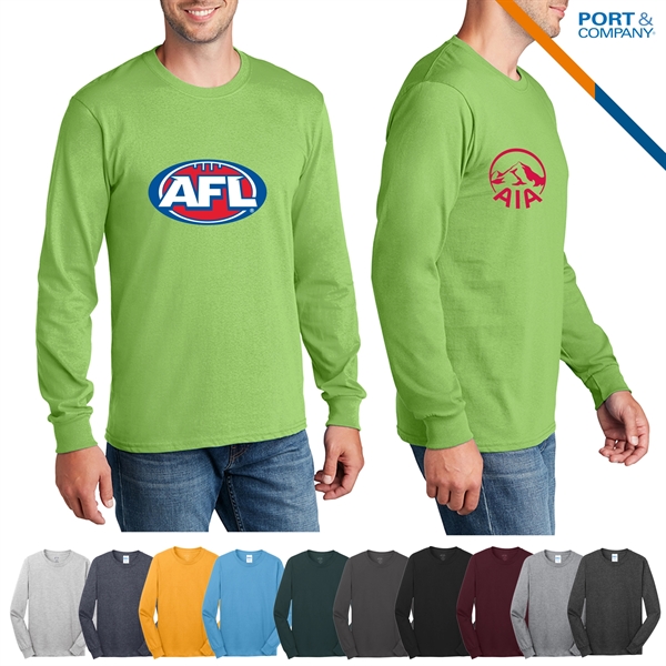 Port & Company® 5.4 Oz Cotton Long Sleeve T-Shirts - Port & Company® 5.4 Oz Cotton Long Sleeve T-Shirts - Image 1 of 6