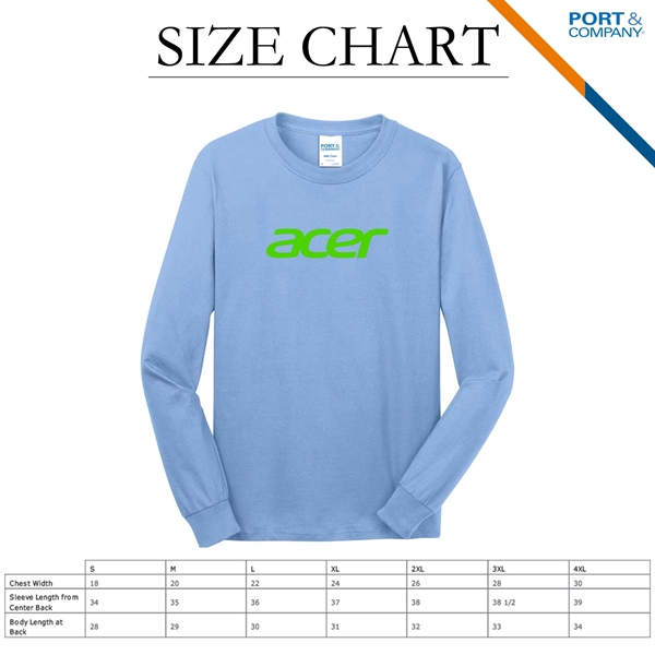 Port & Company® 5.4 Oz Cotton Long Sleeve T-Shirts - Port & Company® 5.4 Oz Cotton Long Sleeve T-Shirts - Image 2 of 6