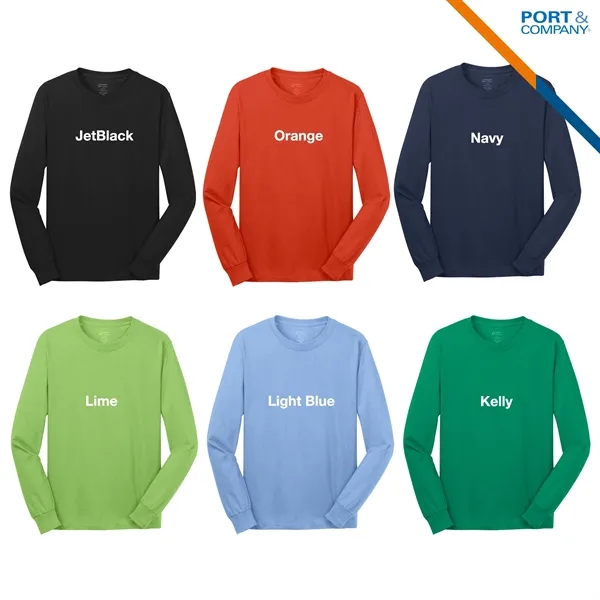 Port & Company® 5.4 Oz Cotton Long Sleeve T-Shirts - Port & Company® 5.4 Oz Cotton Long Sleeve T-Shirts - Image 4 of 6