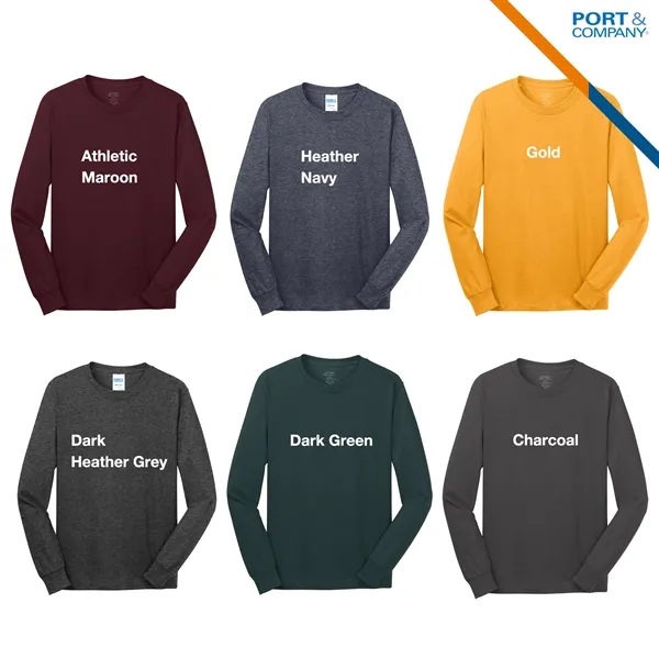 Port & Company® 5.4 Oz Cotton Long Sleeve T-Shirts - Port & Company® 5.4 Oz Cotton Long Sleeve T-Shirts - Image 5 of 6