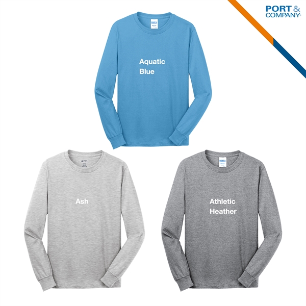 Port & Company® 5.4 Oz Cotton Long Sleeve T-Shirts - Port & Company® 5.4 Oz Cotton Long Sleeve T-Shirts - Image 6 of 6