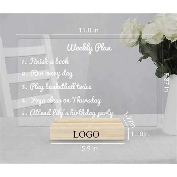 Clear acrylic dry erase board with light - Clear acrylic dry erase board with light - Image 1 of 1