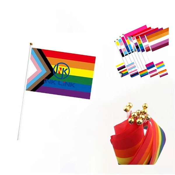 MOQ 100 PCS Gay Pride Hand Wave Flag - MOQ 100 PCS Gay Pride Hand Wave Flag - Image 0 of 1