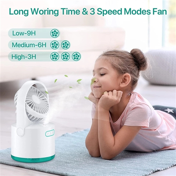 Portable 2 In 1 Desktop Office Cooling Water Misting Fan - Portable 2 In 1 Desktop Office Cooling Water Misting Fan - Image 1 of 5