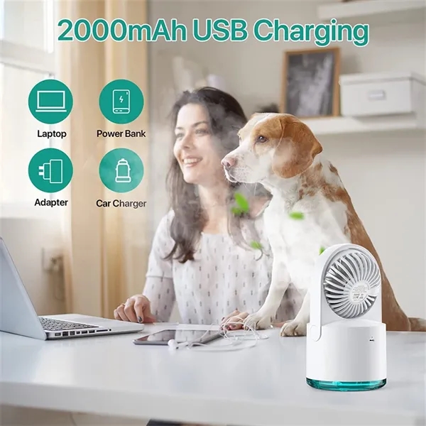 Portable 2 In 1 Desktop Office Cooling Water Misting Fan - Portable 2 In 1 Desktop Office Cooling Water Misting Fan - Image 2 of 5