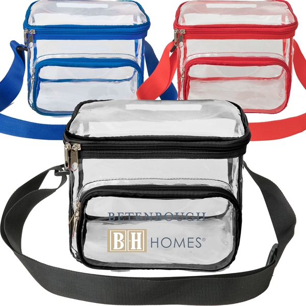 Large Stadium Clear PVC Lunch Bag w/ Front Zipper Pocket - Large Stadium Clear PVC Lunch Bag w/ Front Zipper Pocket - Image 1 of 11