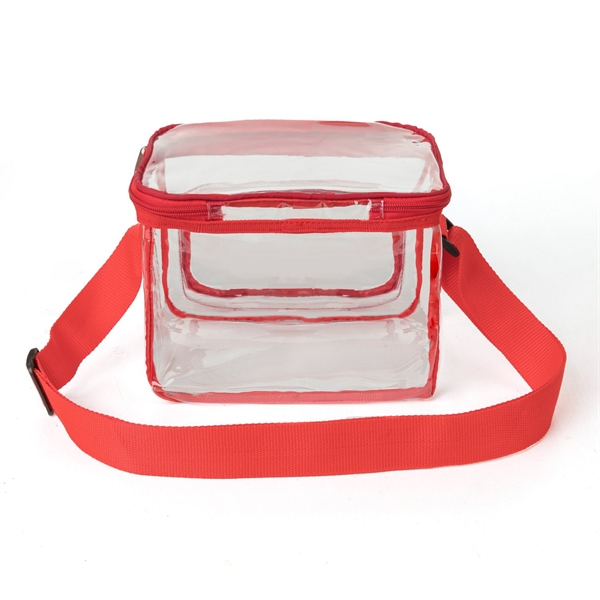 Large Stadium Clear PVC Lunch Bag w/ Front Zipper Pocket - Large Stadium Clear PVC Lunch Bag w/ Front Zipper Pocket - Image 2 of 11