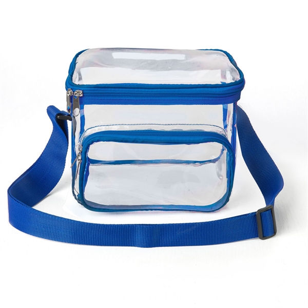 Large Stadium Clear PVC Lunch Bag w/ Front Zipper Pocket - Large Stadium Clear PVC Lunch Bag w/ Front Zipper Pocket - Image 7 of 11