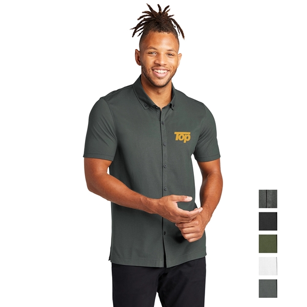 Mercer+Mettle™ Stretch Pique Full-Button Polo - Mercer+Mettle™ Stretch Pique Full-Button Polo - Image 0 of 5