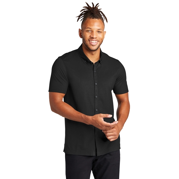 Mercer+Mettle™ Stretch Pique Full-Button Polo - Mercer+Mettle™ Stretch Pique Full-Button Polo - Image 3 of 5