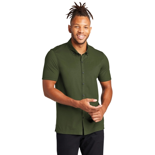Mercer+Mettle™ Stretch Pique Full-Button Polo - Mercer+Mettle™ Stretch Pique Full-Button Polo - Image 4 of 5
