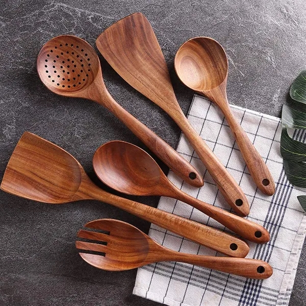 Custom  Premium Wooden Kitchen Cooking Spoon Spatula Set - Custom  Premium Wooden Kitchen Cooking Spoon Spatula Set - Image 2 of 2