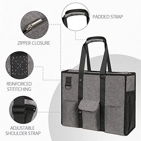 Custom Utility Water Resistant Zipper Tote Bag - Custom Utility Water Resistant Zipper Tote Bag - Image 2 of 4