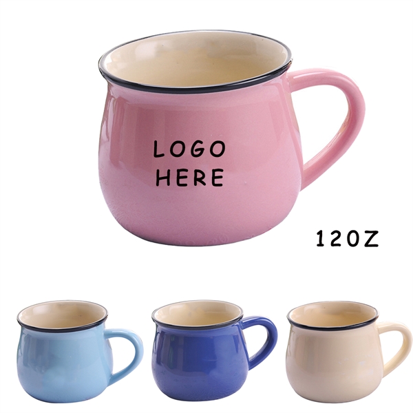12OZ Unique Style Ceramic Coffee Cup With A Large Handle