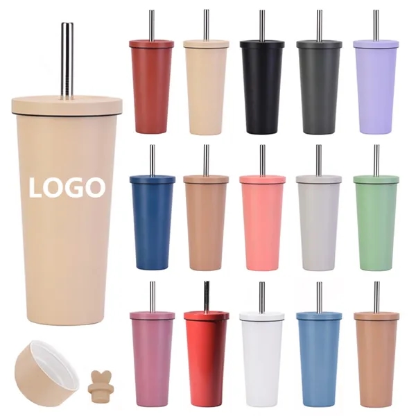24 oz. Insulated Coffee Mug Tumbler with Lid and Straw - 24 oz. Insulated Coffee Mug Tumbler with Lid and Straw - Image 0 of 5