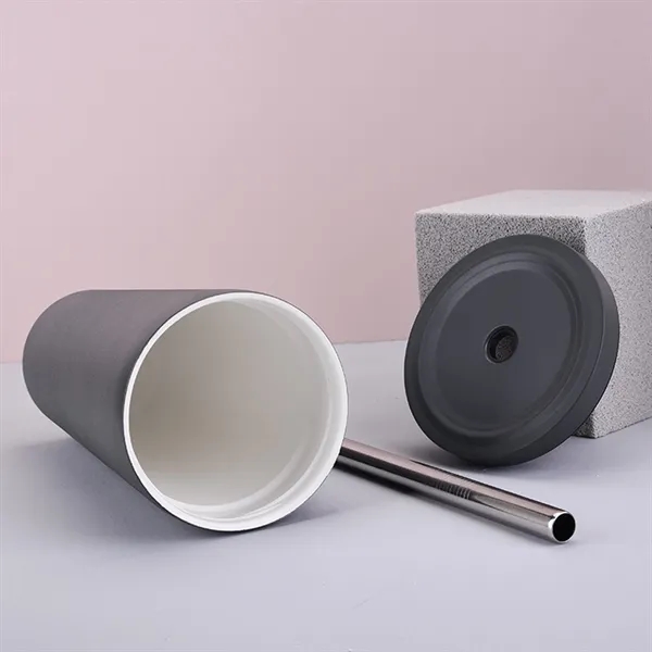 24 oz. Insulated Coffee Mug Tumbler with Lid and Straw - 24 oz. Insulated Coffee Mug Tumbler with Lid and Straw - Image 3 of 5