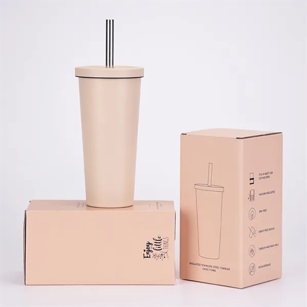 24 oz. Insulated Coffee Mug Tumbler with Lid and Straw - 24 oz. Insulated Coffee Mug Tumbler with Lid and Straw - Image 4 of 5