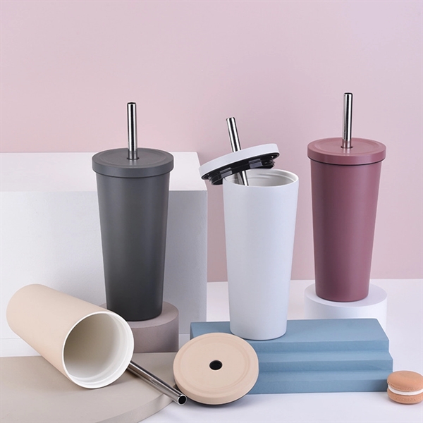 24 oz. Insulated Coffee Mug Tumbler with Lid and Straw - 24 oz. Insulated Coffee Mug Tumbler with Lid and Straw - Image 5 of 5