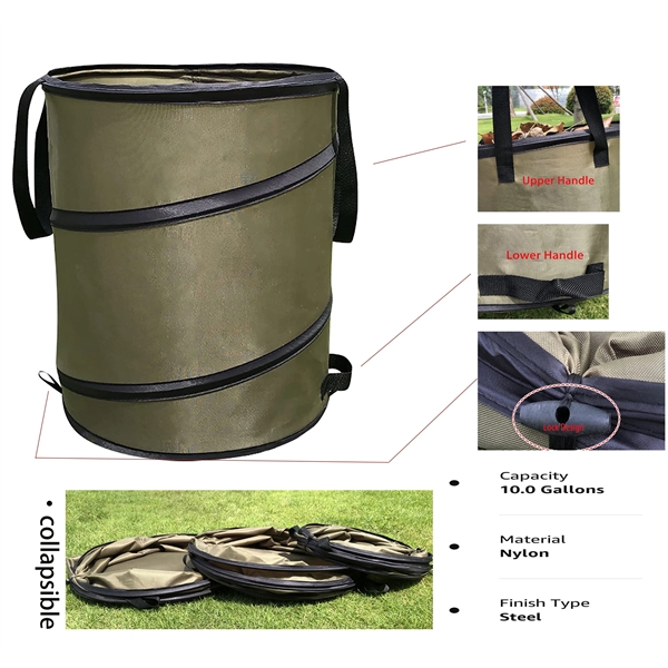 Foldable 10 Gallons Camping Trash Can & Bin - Foldable 10 Gallons Camping Trash Can & Bin - Image 0 of 5