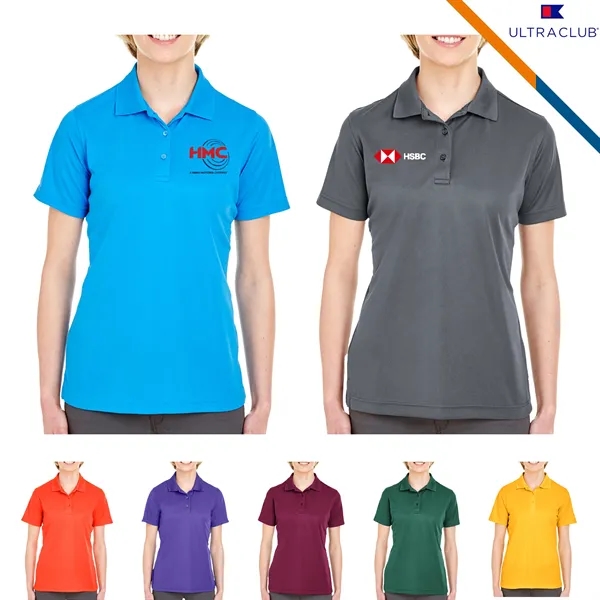 Ultra Club® 4.4oz Polyester Ladies' Polo Shirts - Ultra Club® 4.4oz Polyester Ladies' Polo Shirts - Image 0 of 5