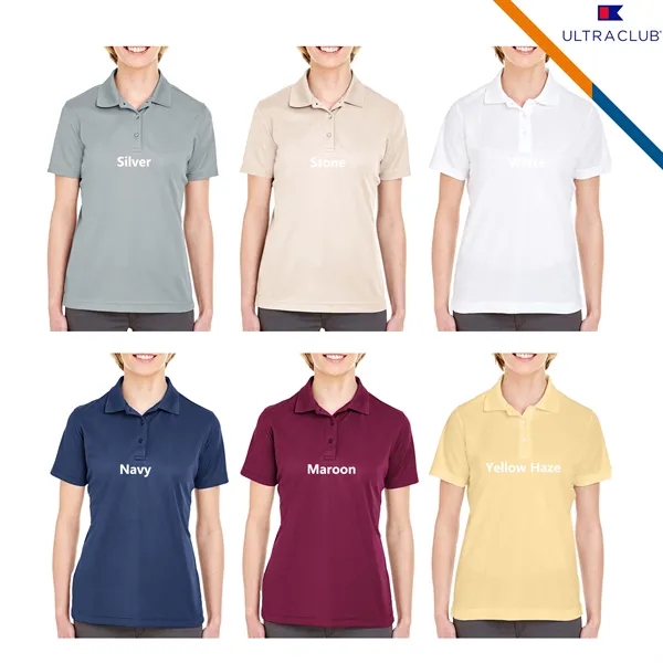 Ultra Club® 4.4oz Polyester Ladies' Polo Shirts - Ultra Club® 4.4oz Polyester Ladies' Polo Shirts - Image 5 of 5