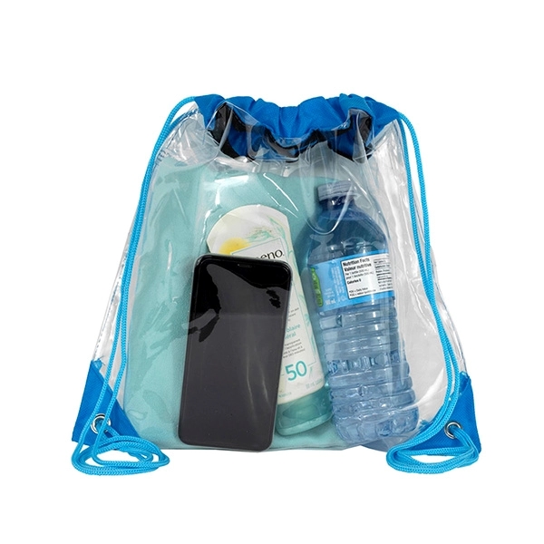 Custom Harris Clear Vinyl Stadium Compliant Cinch Backpack