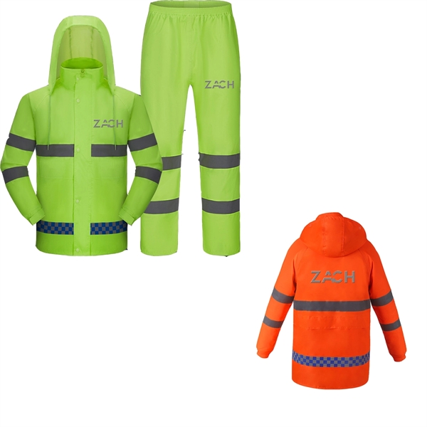 Reflective Raincoat Rain Pants Set - Reflective Raincoat Rain Pants Set - Image 0 of 3