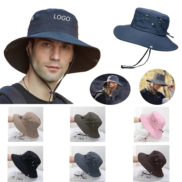 Outdoor Fishing Wide Brim Sun Bucket Hat - Outdoor Fishing Wide Brim Sun Bucket Hat - Image 0 of 2