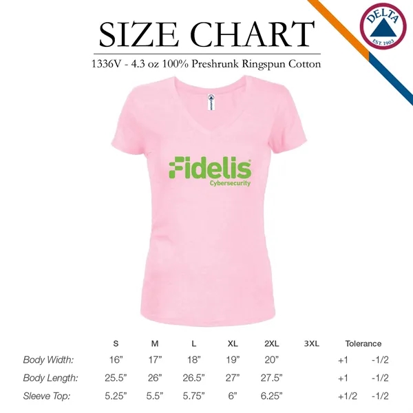 Delta Apparel® 4.3 oz 100% Cotton Junior Tees - Delta Apparel® 4.3 oz 100% Cotton Junior Tees - Image 2 of 5