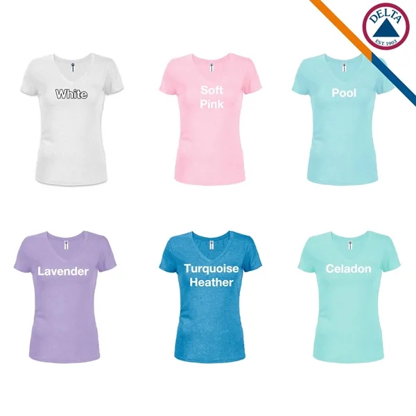 Delta Apparel® 4.3 oz 100% Cotton Junior Tees - Delta Apparel® 4.3 oz 100% Cotton Junior Tees - Image 3 of 5