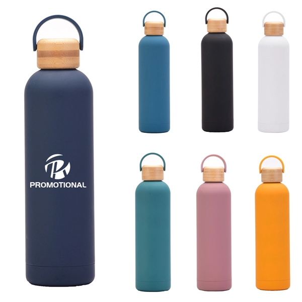 1L Insulated Water Bottle With Bamboo Lid - 1L Insulated Water Bottle With Bamboo Lid - Image 0 of 5
