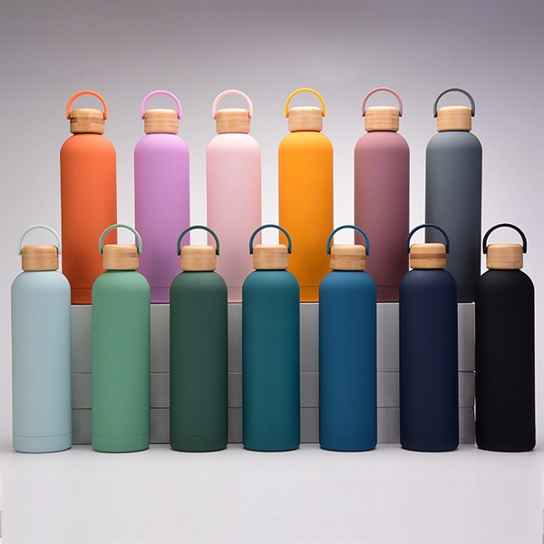 1L Insulated Water Bottle With Bamboo Lid - 1L Insulated Water Bottle With Bamboo Lid - Image 1 of 5