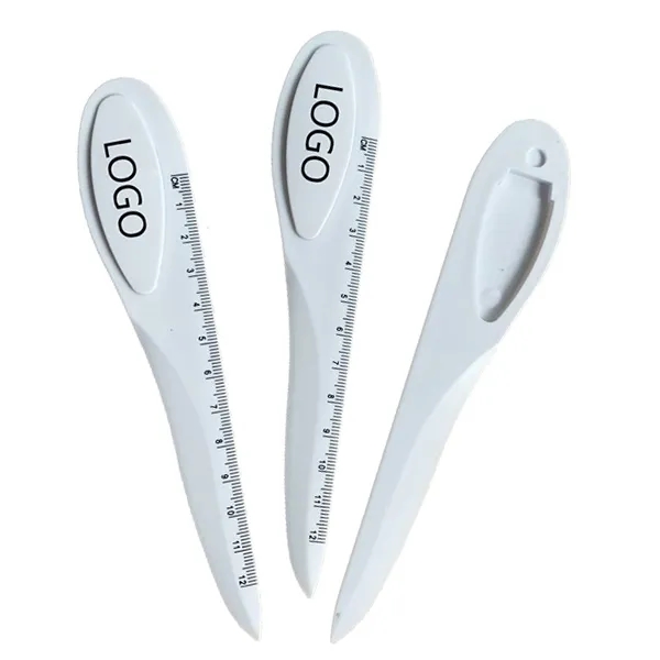 Plastic letter opener with bookmark and ruler - Plastic letter opener with bookmark and ruler - Image 0 of 2