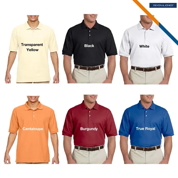 Devon & Jones® Men's Short-Sleeve Polo Shirt - Devon & Jones® Men's Short-Sleeve Polo Shirt - Image 3 of 7