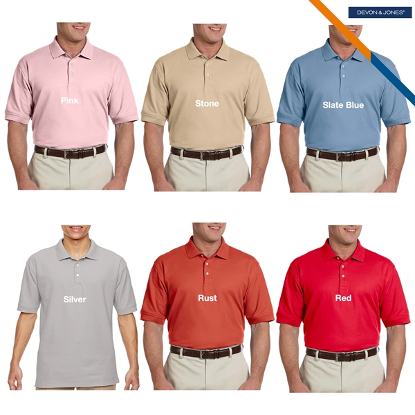 Devon & Jones® Men's Short-Sleeve Polo Shirt - Devon & Jones® Men's Short-Sleeve Polo Shirt - Image 4 of 7
