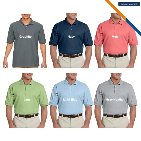 Devon & Jones® Men's Short-Sleeve Polo Shirt - Devon & Jones® Men's Short-Sleeve Polo Shirt - Image 5 of 7