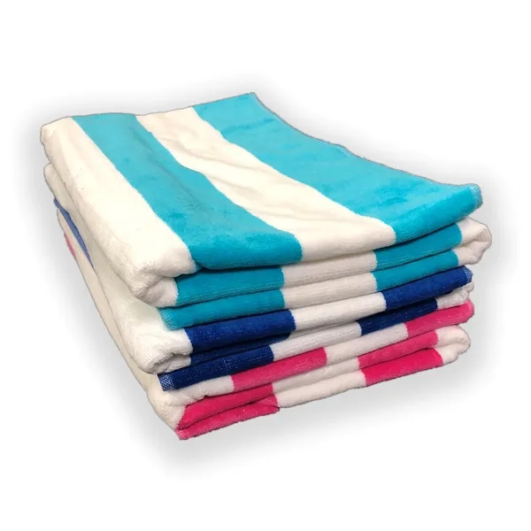 35x70 Terry Velour Cabana Stripe Beach Towels 18.75 LB/Dz - 35x70 Terry Velour Cabana Stripe Beach Towels 18.75 LB/Dz - Image 0 of 8