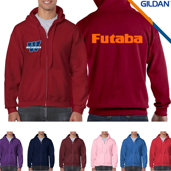 Gildan® 7.5oz Adult Full Zip Hooded Sweatshirts - Gildan® 7.5oz Adult Full Zip Hooded Sweatshirts - Image 1 of 5