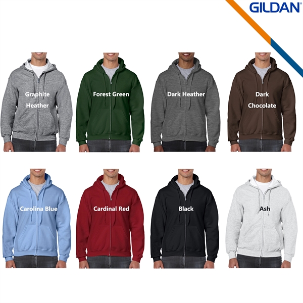 Gildan® 7.5oz Adult Full Zip Hooded Sweatshirts - Gildan® 7.5oz Adult Full Zip Hooded Sweatshirts - Image 3 of 5