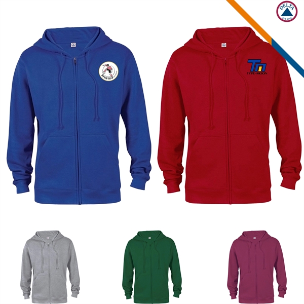 Delta Apparel® Adult Zip Hoodie Sweatshirts - Delta Apparel® Adult Zip Hoodie Sweatshirts - Image 1 of 11