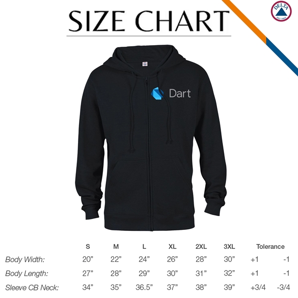 Delta Apparel® Adult Zip Hoodie Sweatshirts - Delta Apparel® Adult Zip Hoodie Sweatshirts - Image 2 of 11