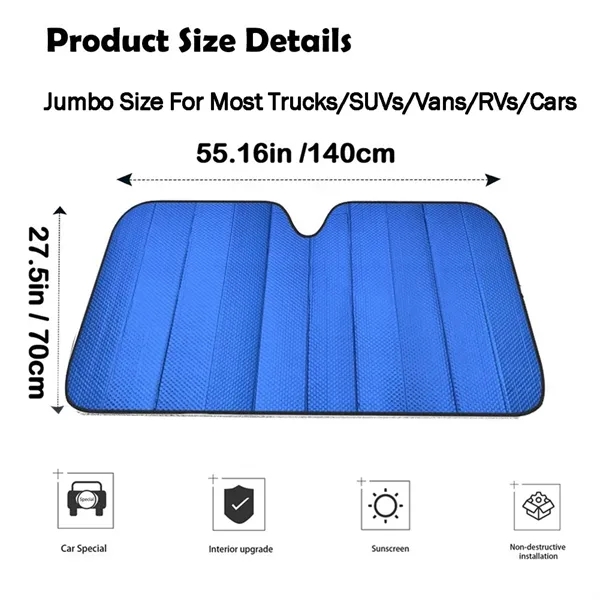 Car Windshield Sunshade Foldable Reflective Sun Visor - Car Windshield Sunshade Foldable Reflective Sun Visor - Image 2 of 2