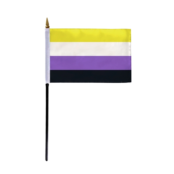 1ply Non-Binary Pride Stick Flag (Printed) - 1ply Non-Binary Pride Stick Flag (Printed) - Image 0 of 0