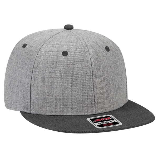Wool Blend Twill Round Flat Visor "SNAP" 6 Panel Hat - Wool Blend Twill Round Flat Visor "SNAP" 6 Panel Hat - Image 148 of 193