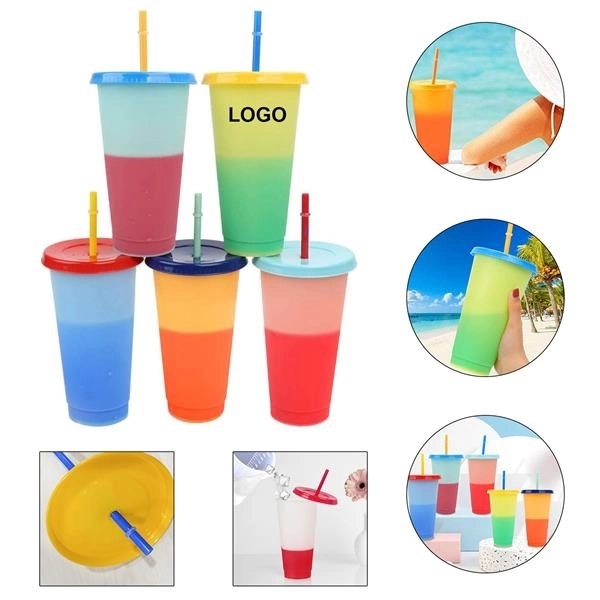 24oz Reusable Color Changing Plastic cup - 24oz Reusable Color Changing Plastic cup - Image 0 of 3
