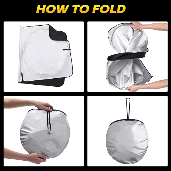 Foldable Car Windshield Sun Shade Blocker Cover - Foldable Car Windshield Sun Shade Blocker Cover - Image 2 of 5