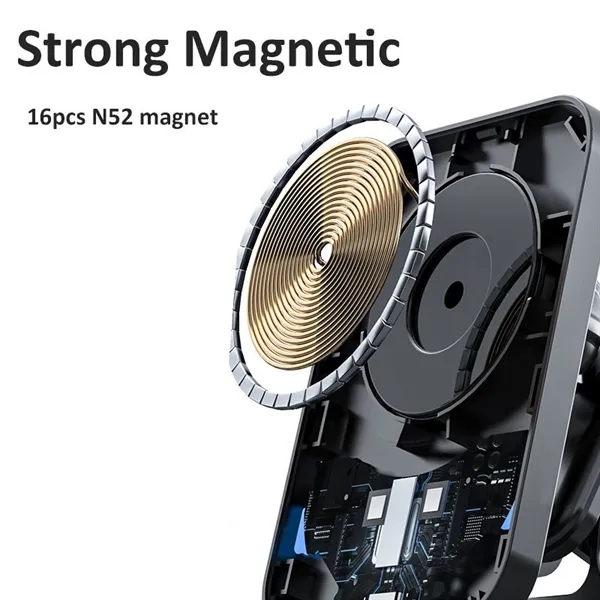 15W Magnetic Fast Wireless Car Charger Vent Mount - 15W Magnetic Fast Wireless Car Charger Vent Mount - Image 1 of 5