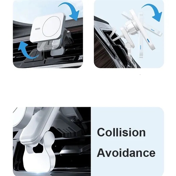 15W Magnetic Fast Wireless Car Charger Vent Mount - 15W Magnetic Fast Wireless Car Charger Vent Mount - Image 4 of 5