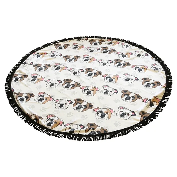 Custom Round Microfiber Beach Towel With Fringe